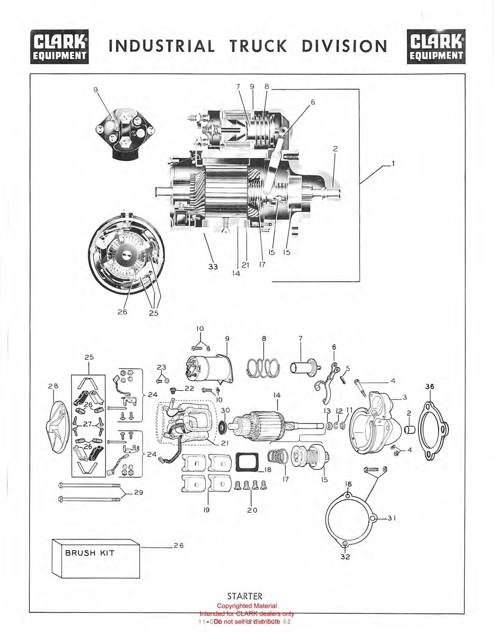 Manual de Manutenção e Peças Empilhadeira Clark Clarklift CFY 60 (Book X32A) - página interna