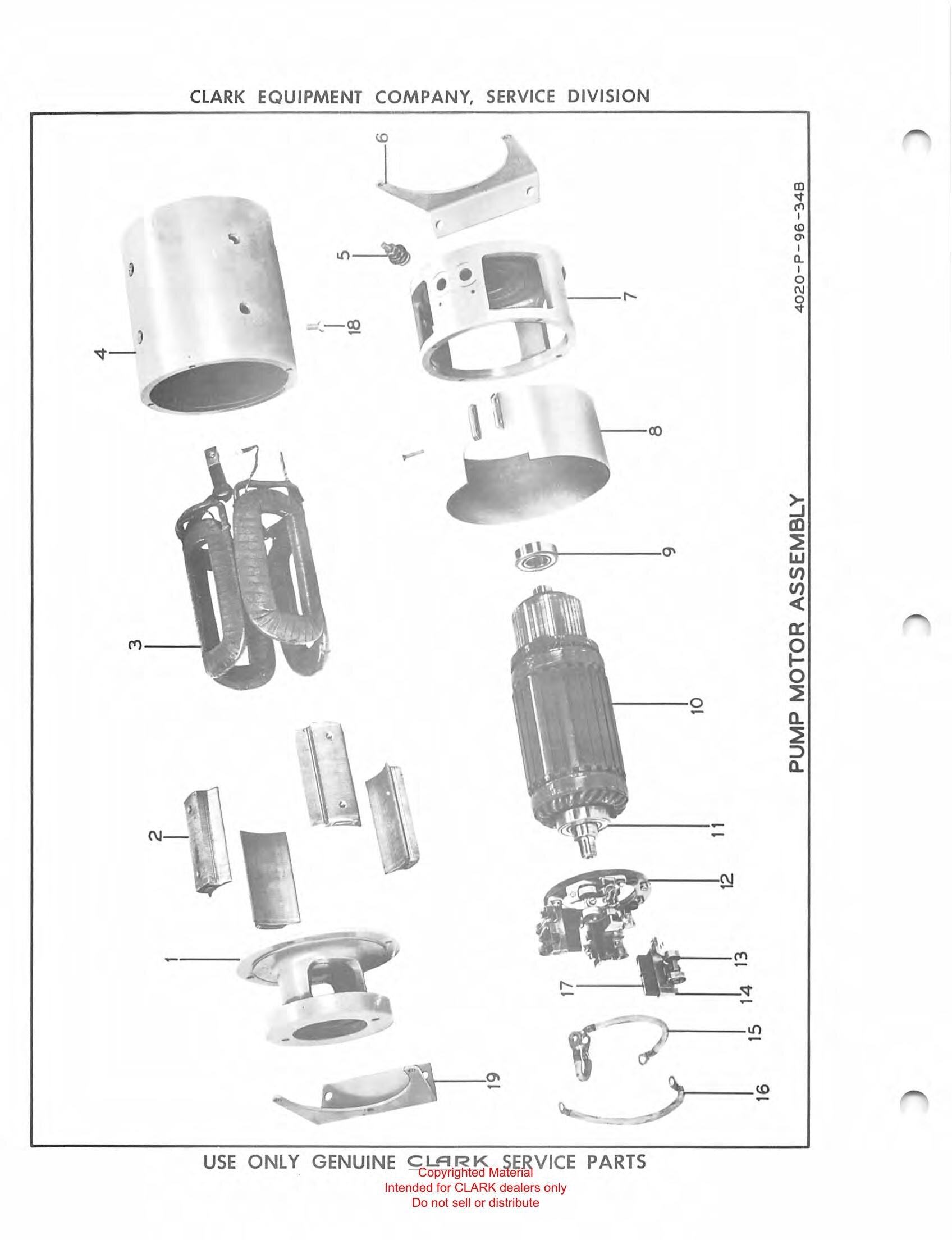 Manual de Manutenção e Peças Empilhadeira Elétrica Clark Electric Clarklift 20 (Lot 292) - página interna