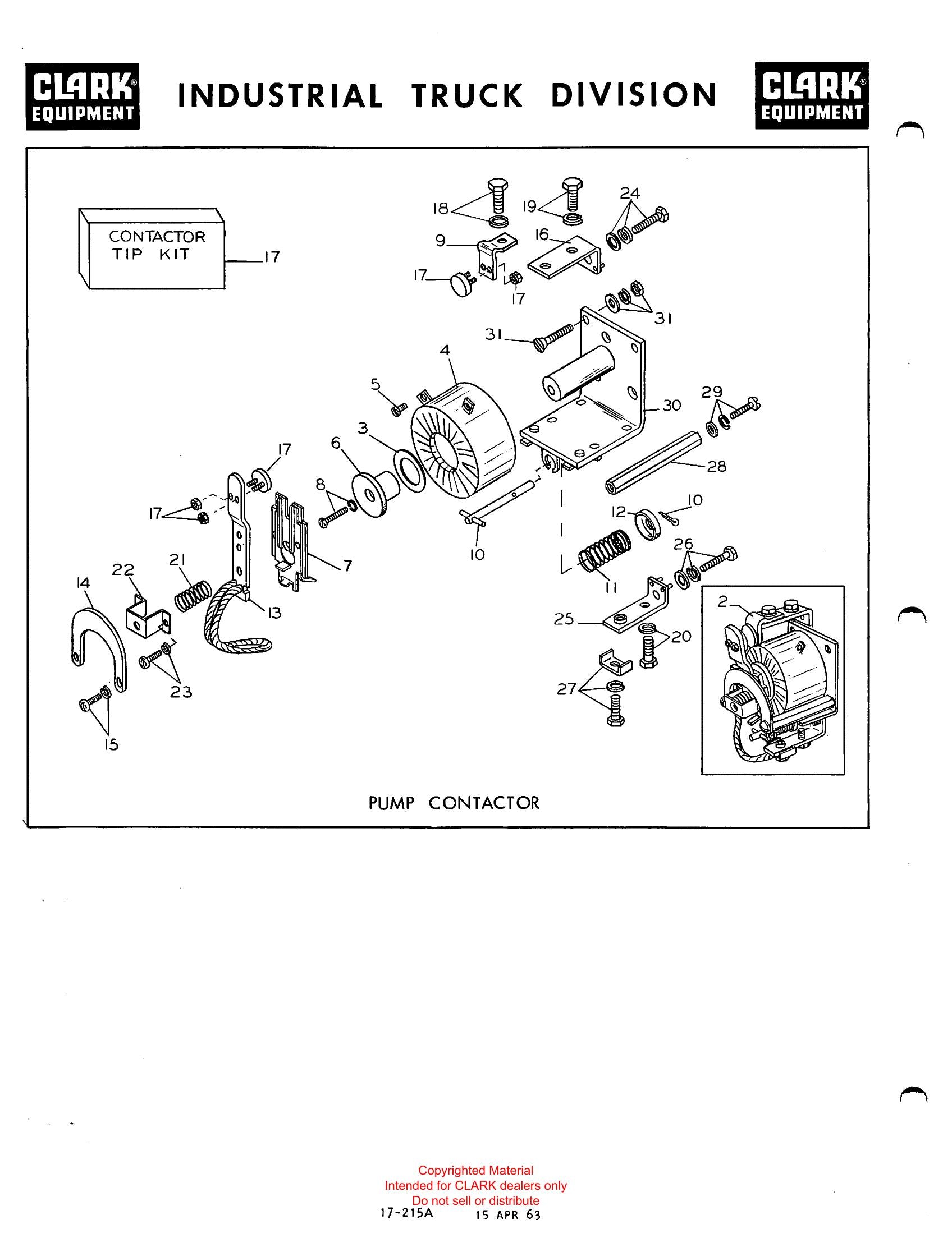 Manual de Manutenção e Peças Empilhadeira Elétrica Clark Electric Clarklift 20B (Book X7B493) - página interna