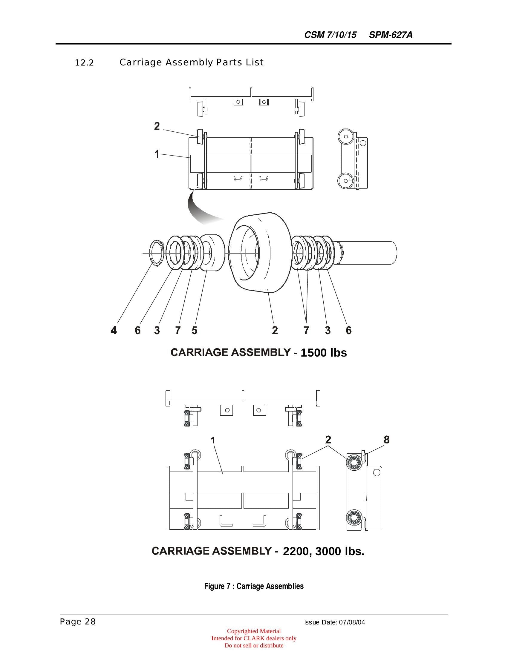 Manual de Manutenção e Peças Empilhadeira Elétrica Stacker Clark CSM 7/10/15 - página interna