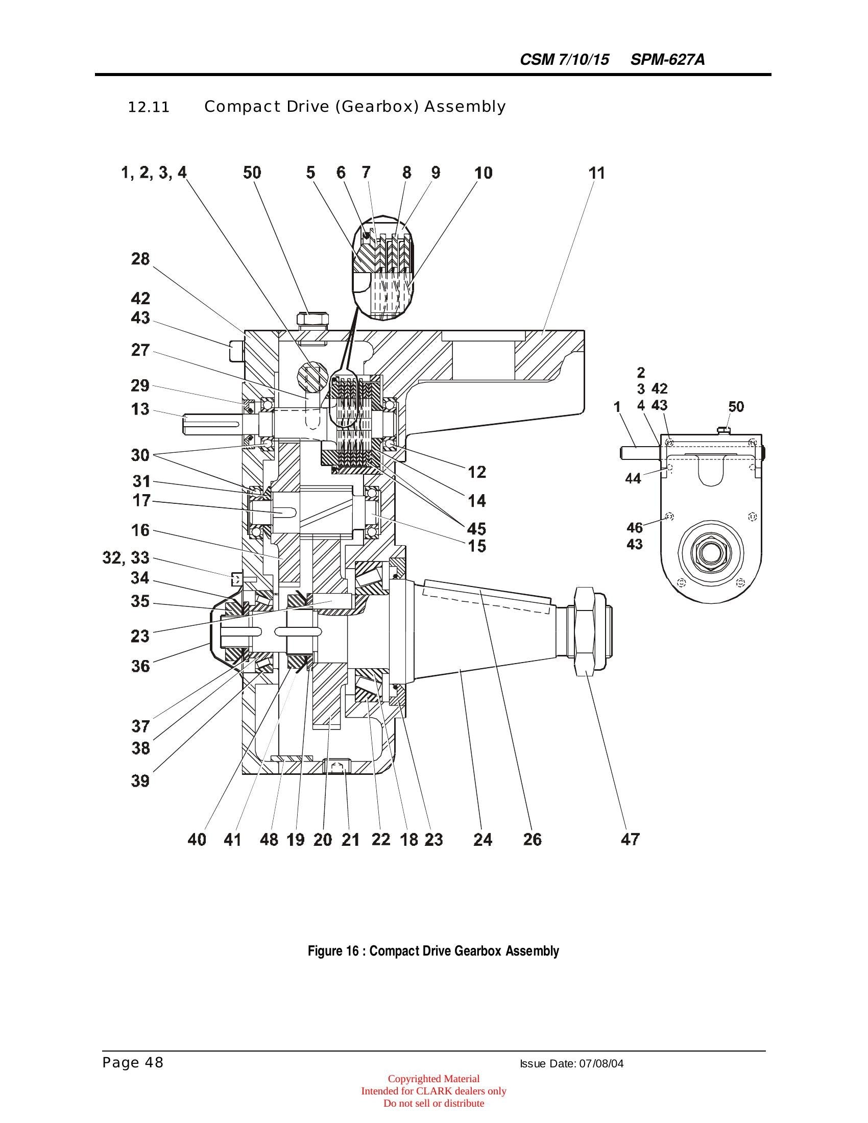 Manual de Manutenção e Peças Empilhadeira Elétrica Stacker Clark CSM 7/10/15 - página interna