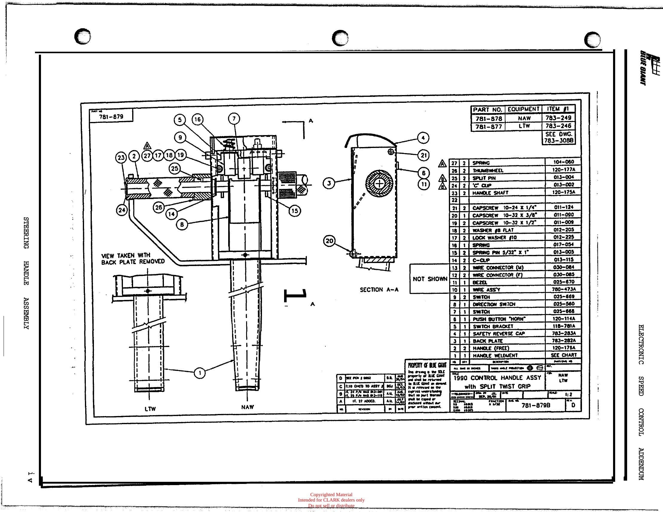 Manual de Manutenção e Peças Empilhadeira Elétrica Stacker Clark CSP 15 - página interna