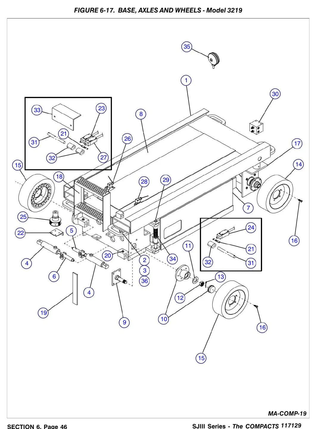 Página interna do Manual de Manutenção e Peças Skyjack SJIII 3015 e 3219 — diagrama 2