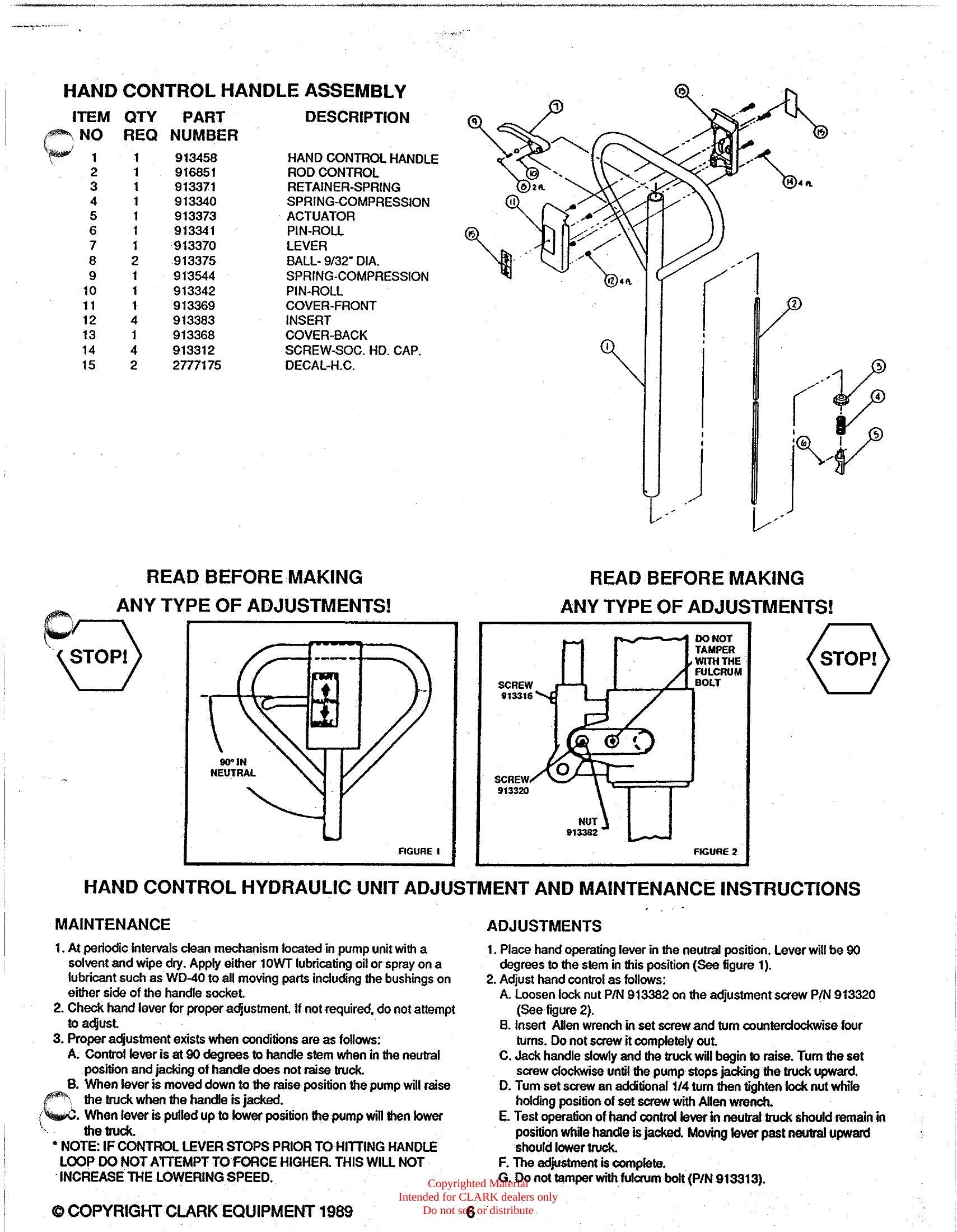 Manual de Manutenção e Peças Transpaleteira Clark CPT T55 (Book SPM-563) - página interna