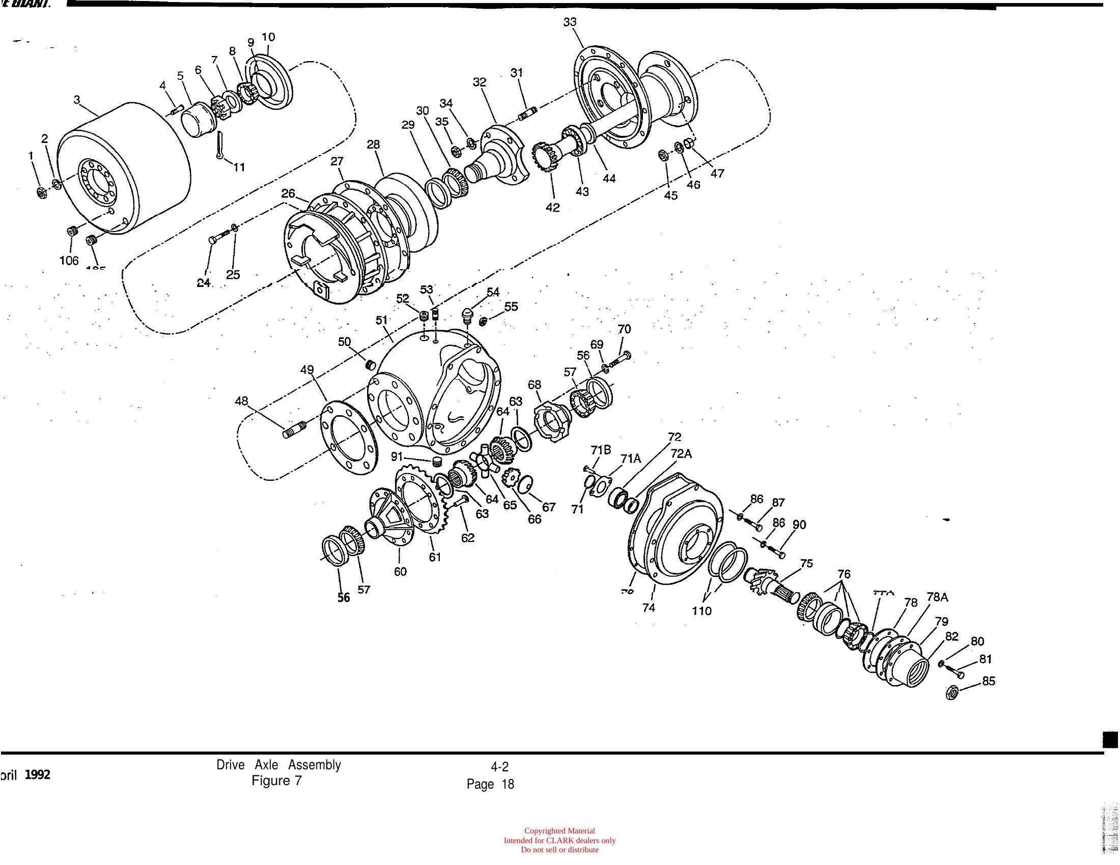 Manual de Manutenção e Peças Trator Rebocador Clark CTT 7 - página interna