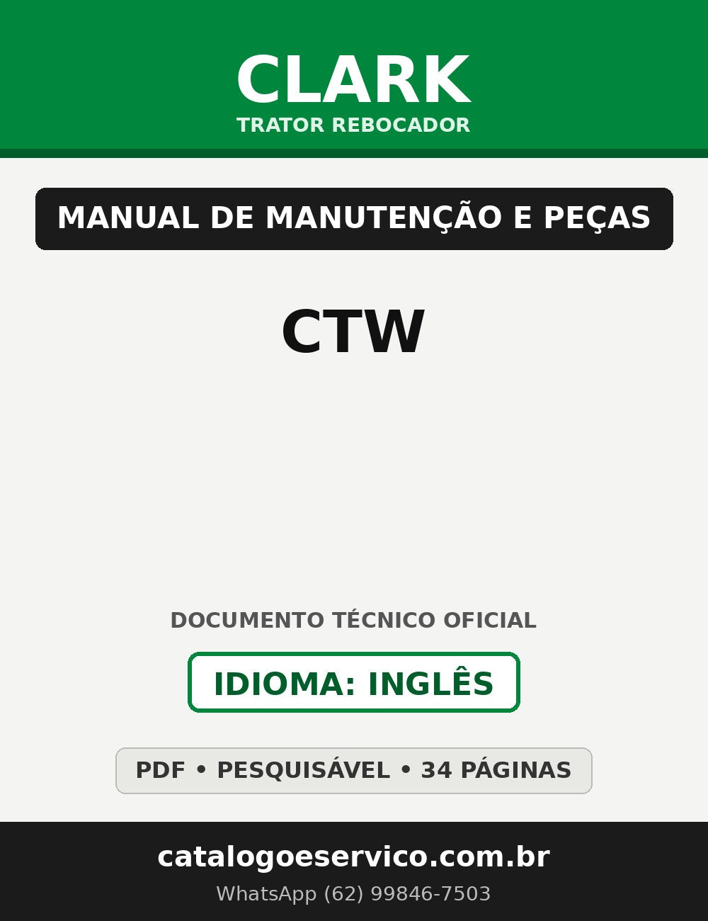 Manual de Manutenção e Peças Trator Rebocador Clark CTW