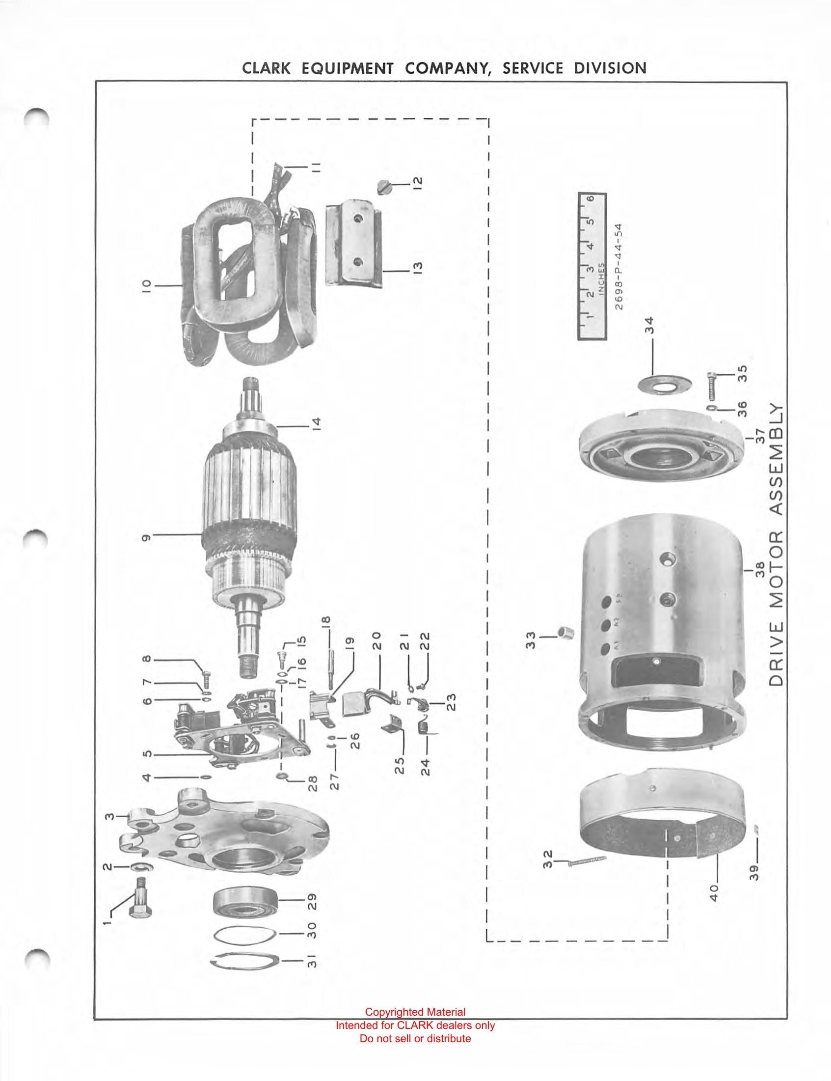 Manual de Manutenção e Peças Trator Rebocador Clark Powrworker Tractor (Book X105A349) - página interna