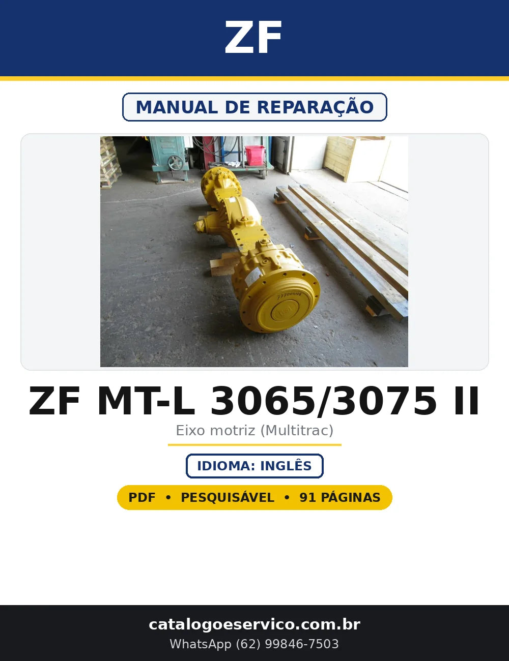 Capa do Manual de Reparação ZF ZF MT-L 3065/3075 II em PDF com 91 páginas