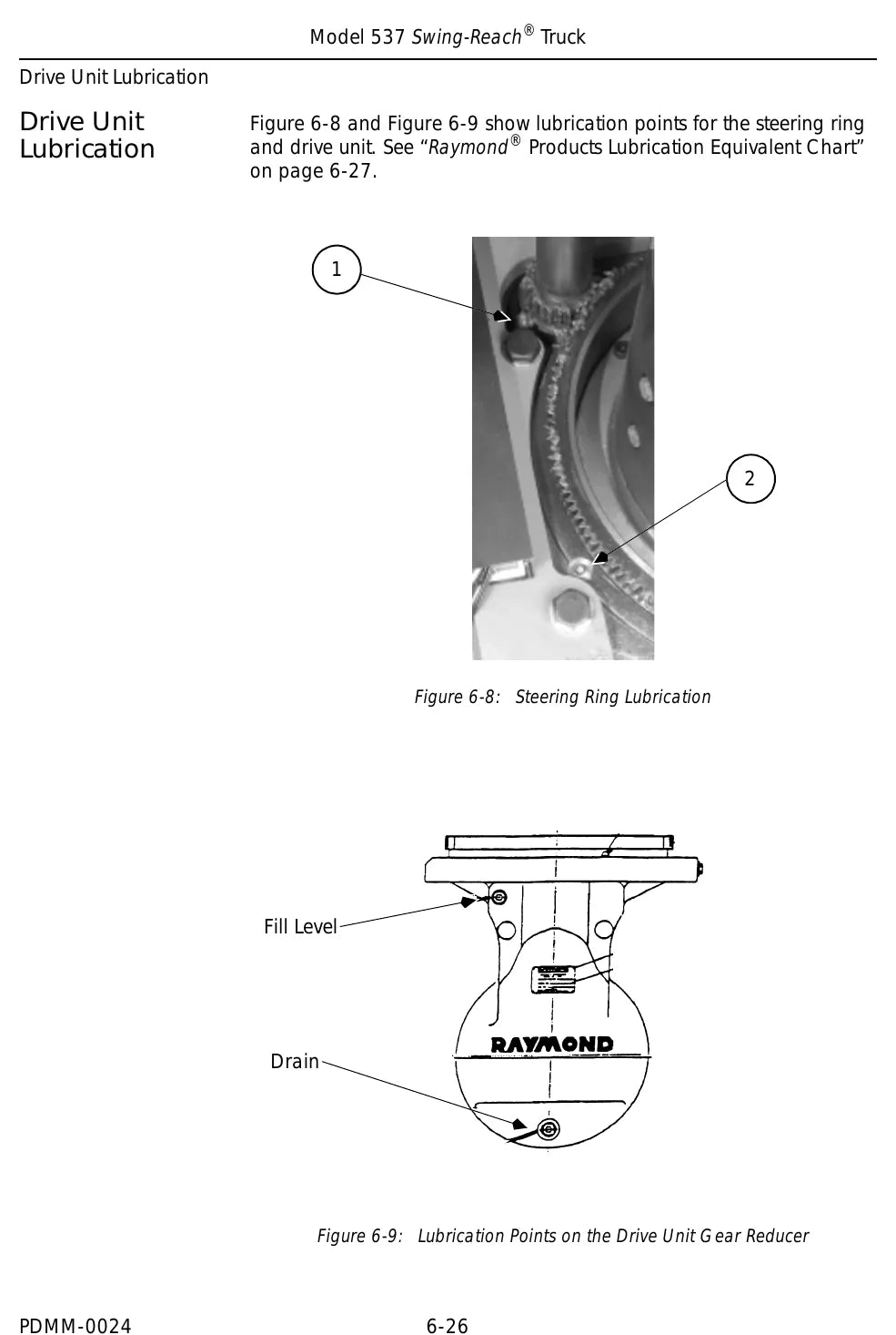 Página interna do Manual de Manutenção Raymond 537 — diagrama 2