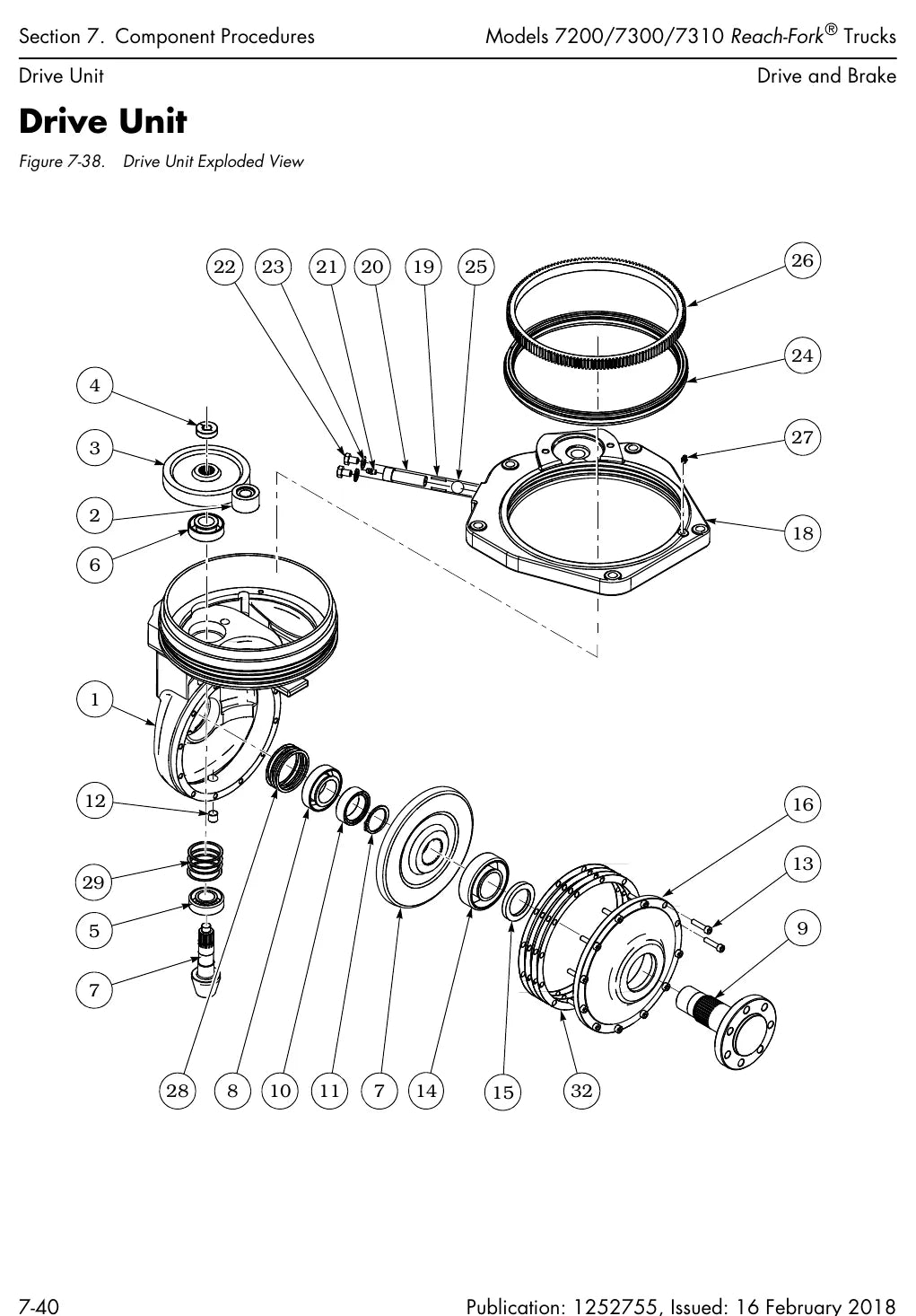 Página interna do Manual de Manutenção Raymond 7200/7300/7310 — diagrama 1