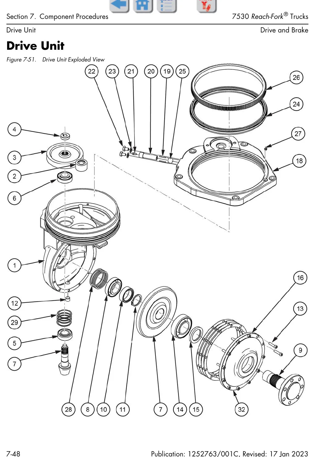 Página interna do Manual de Manutenção Raymond 7530 — diagrama 2