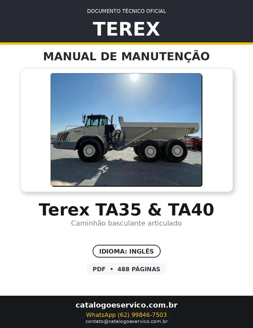 Manual De Manutenção TEREX - TA35-TA40 - Caminhao Articulado — capa