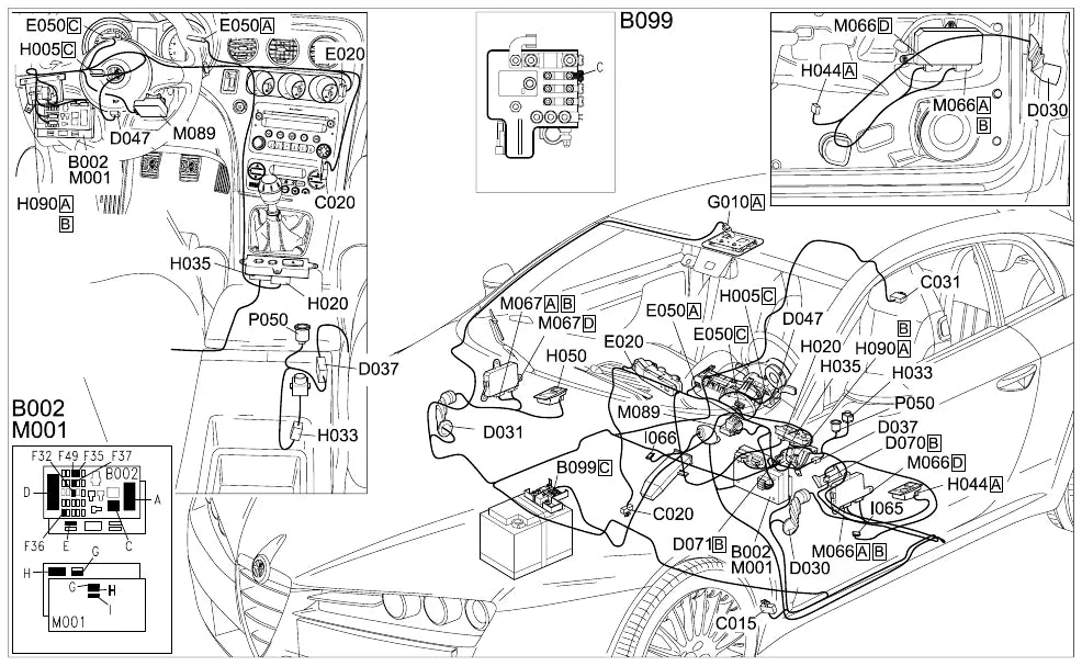 Página 100 dos diagramas elétricos Alfa Romeo Brera — esquema do circuito