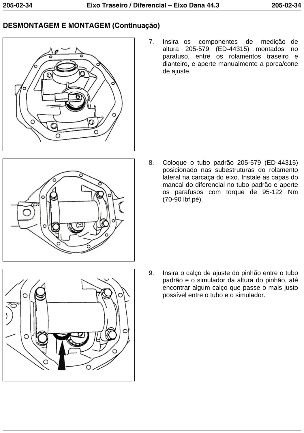 Manual de Oficina Dana 44.3 Ford Ranger Standard e Track-Lok — Seção 205-02 — página 3 do documento