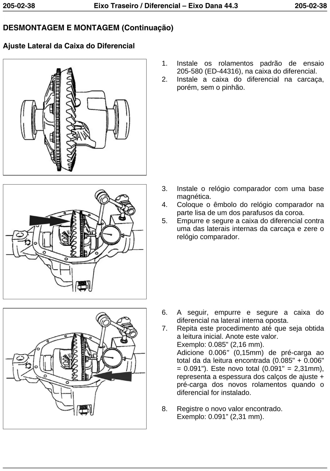 Manual de Oficina Dana 44.3 Ford Ranger Standard e Track-Lok — Seção 205-02 — página 4 do documento