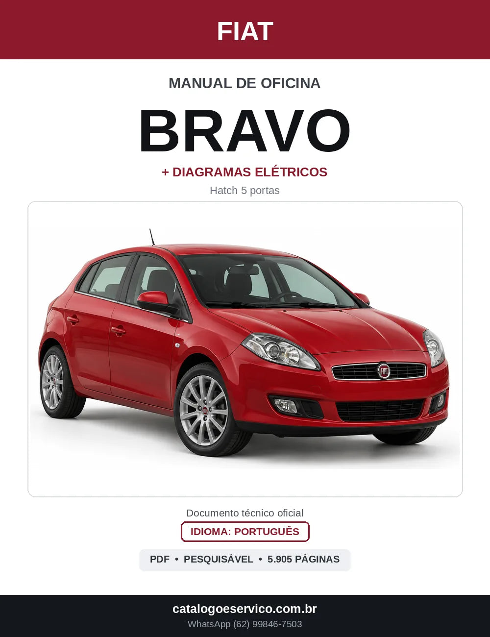 Capa do Manual de Oficina Fiat Bravo em PDF