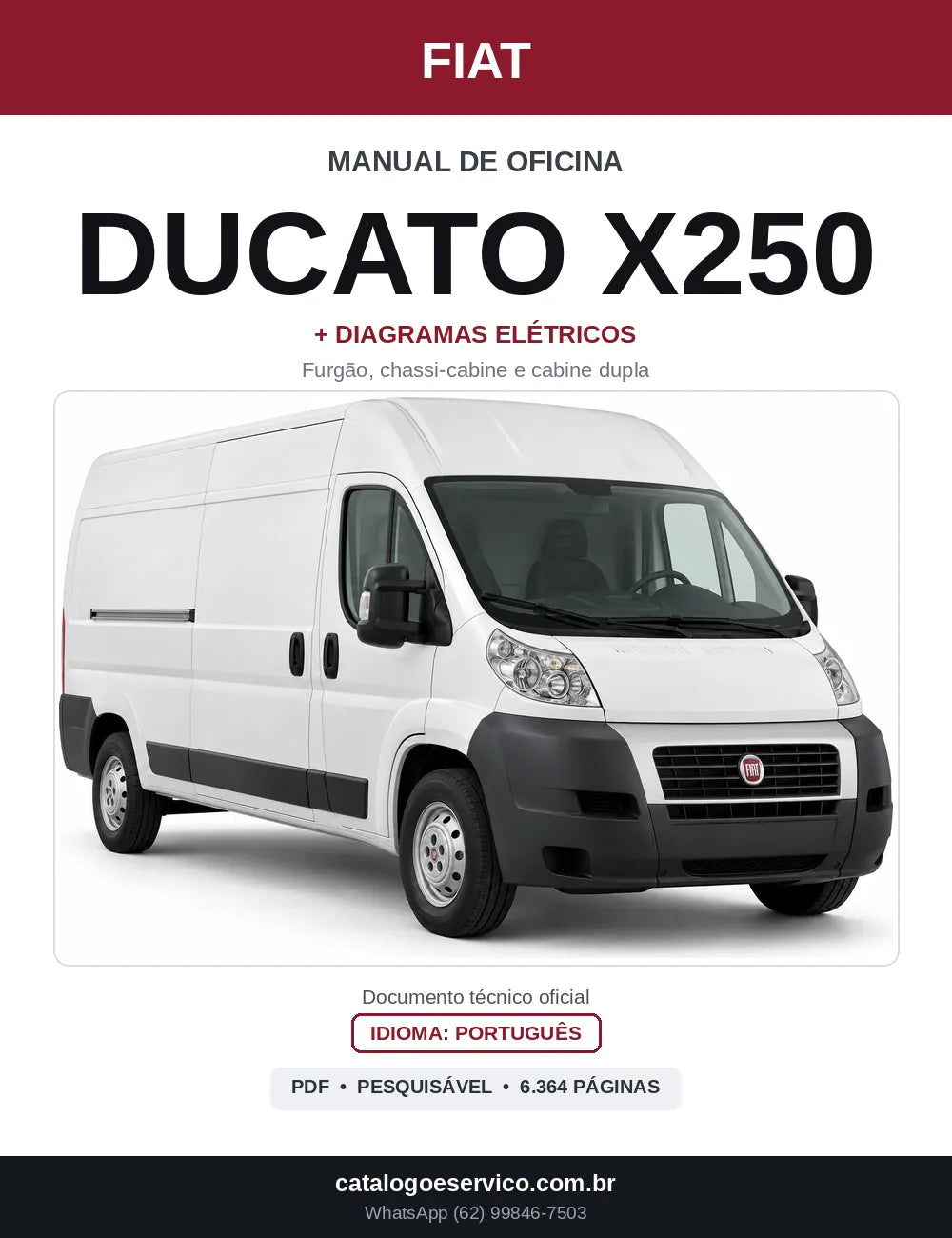 Capa do Manual de Oficina Fiat Ducato X250 em PDF