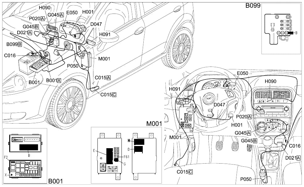 Página 76 dos diagramas elétricos Fiat Grande Punto — esquema do circuito