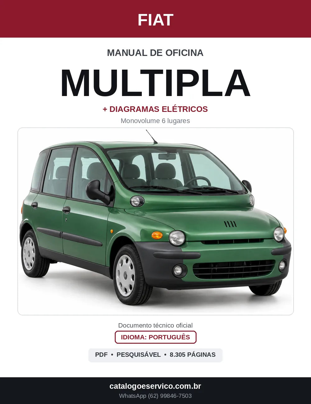 Capa do Manual de Oficina Fiat Multipla em PDF