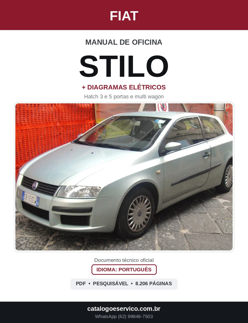 Capa do Manual de Oficina Fiat Stilo em PDF