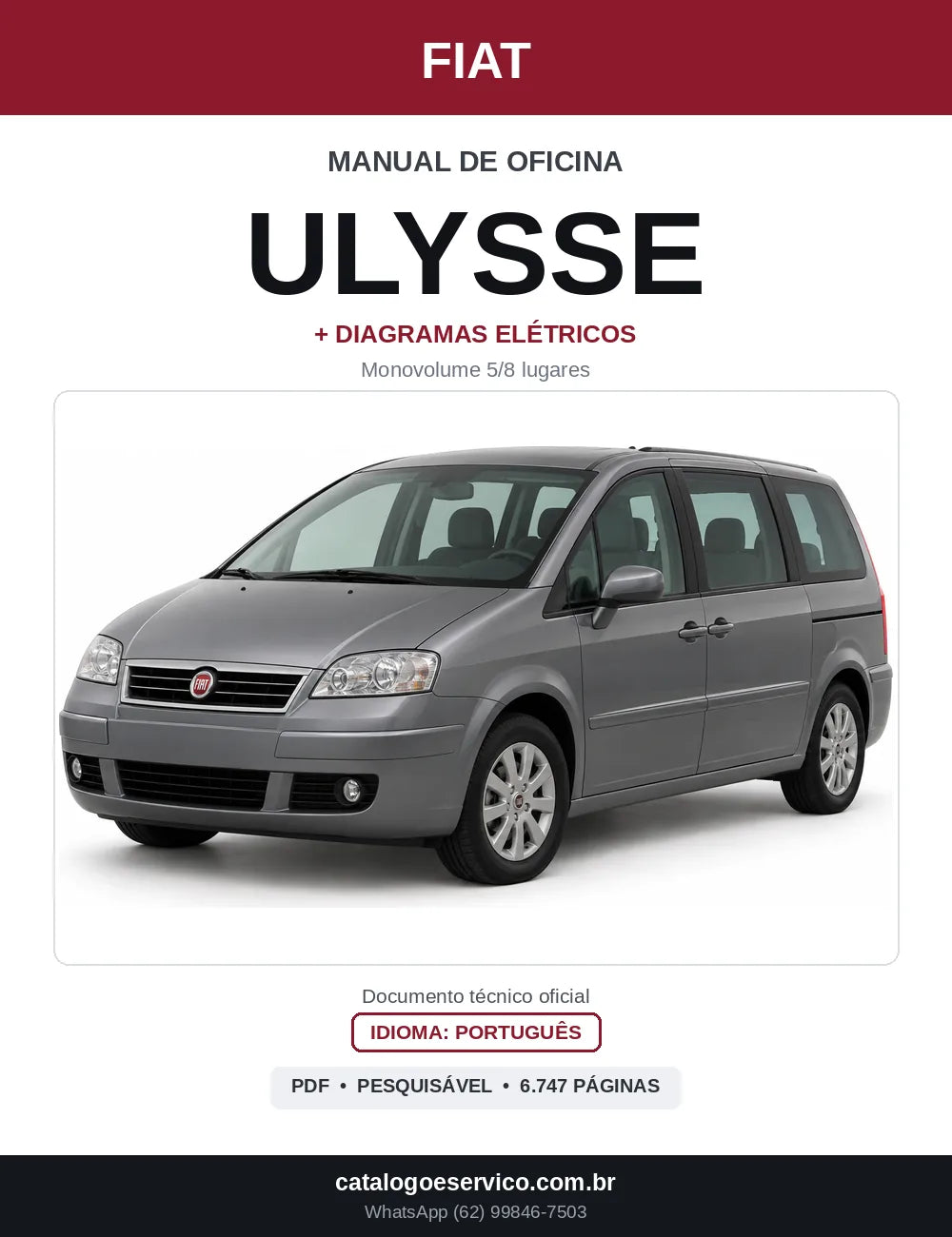 Capa do Manual de Oficina Fiat Ulysse em PDF