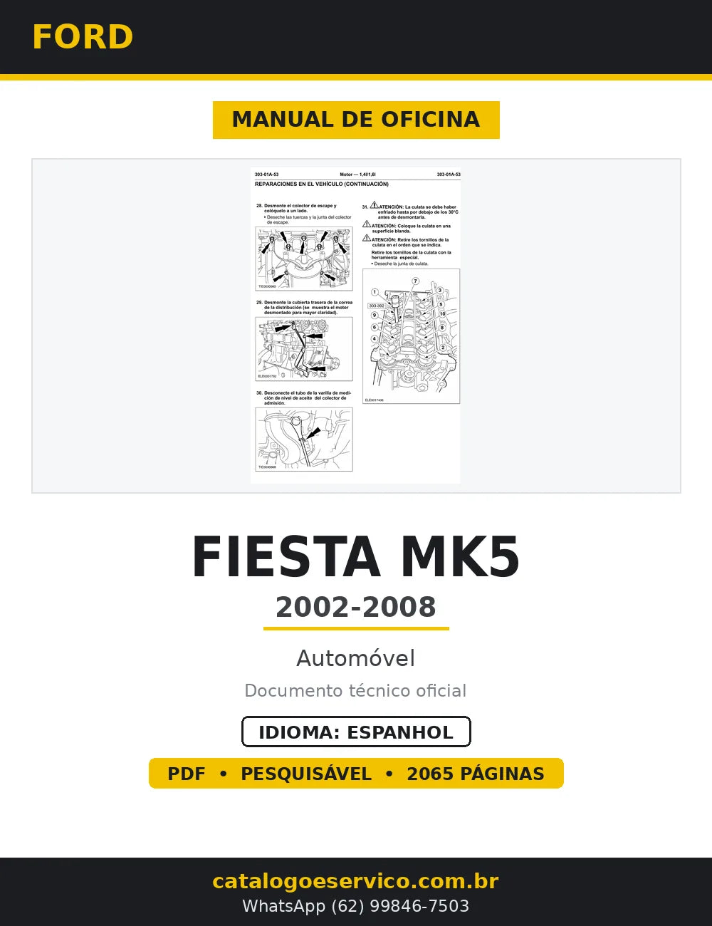 Manual de Oficina Ford Fiesta Mk5 2002-2008 — capa