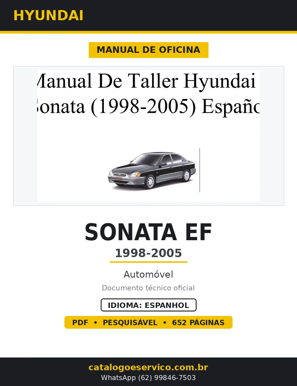 Manual de Oficina Hyundai Sonata EF 1998-2005 — capa