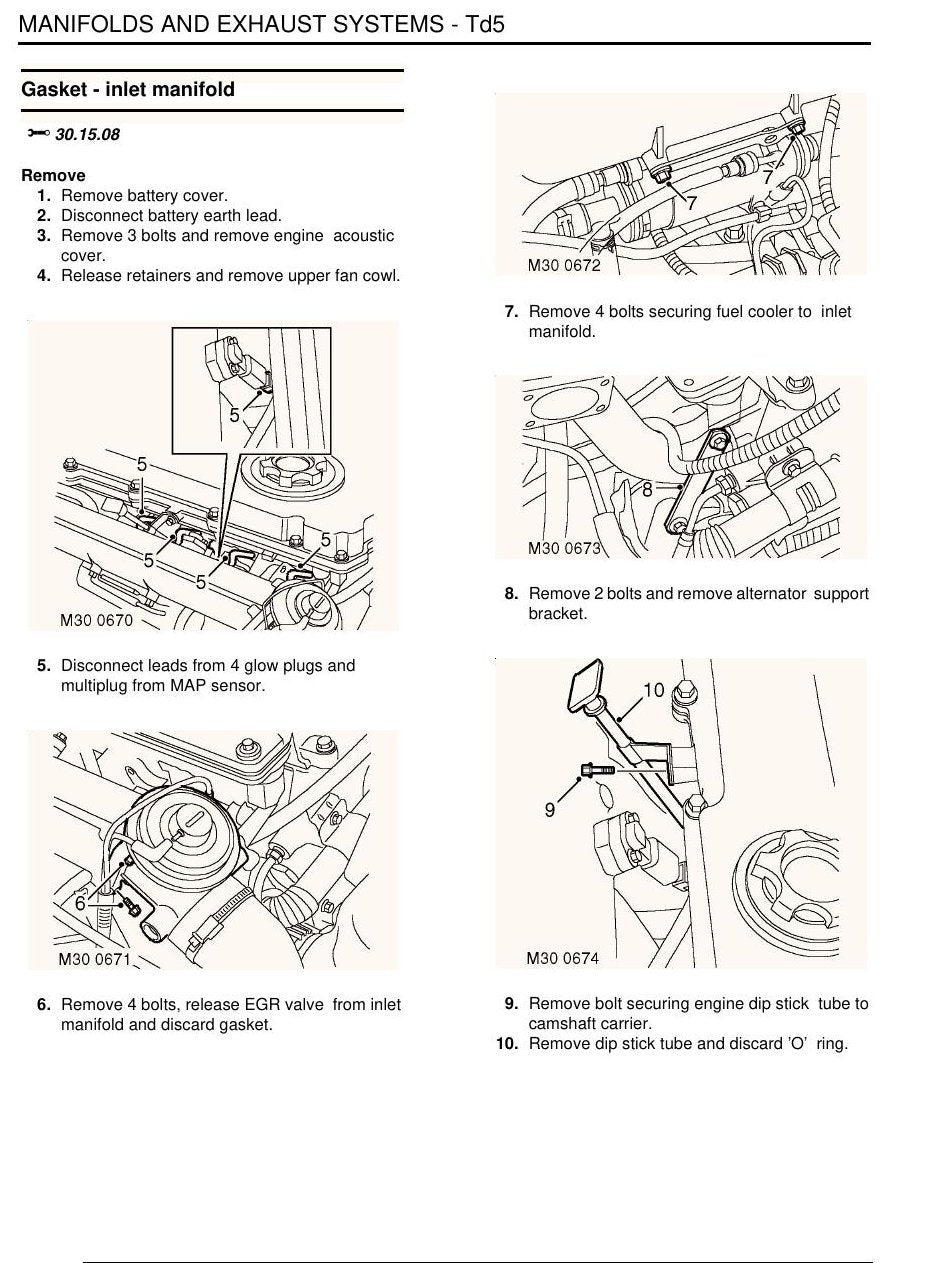 Manual de Oficina Land Rover Discovery Series II — Gerenciamento do motor Td5 - diagrama 1