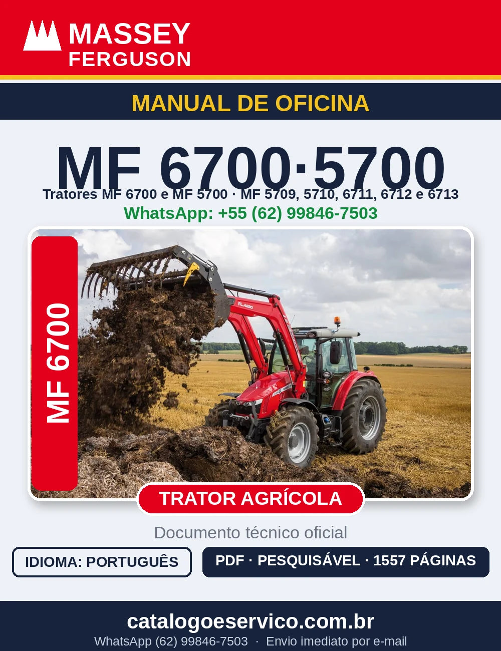 Manual de Oficina Massey Ferguson MF 6700 MF 5700 (MF 5709/5710/6711/6712/6713)
