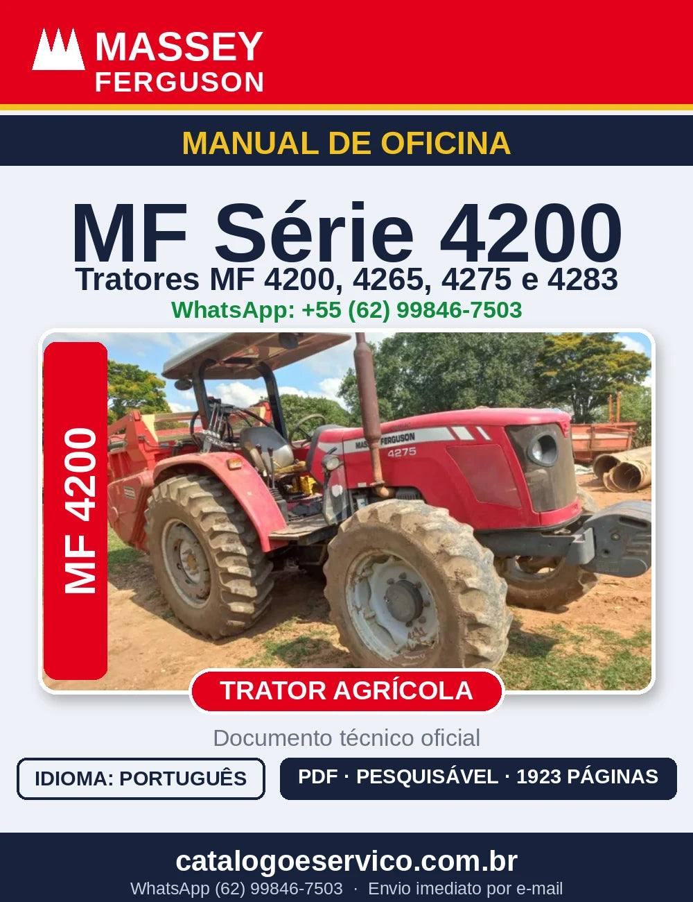MANUAL DE OFICINA MASSEY FERGUSON - MF4200, 4265, 4275, 4283