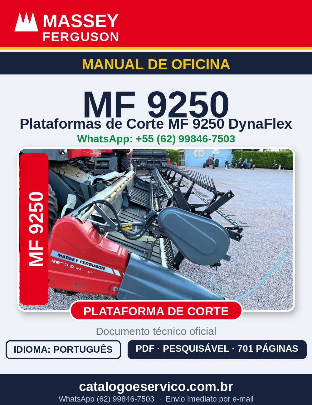 Manual de Oficina Massey Ferguson MF9250 DynaFlex — Plataforma Draper