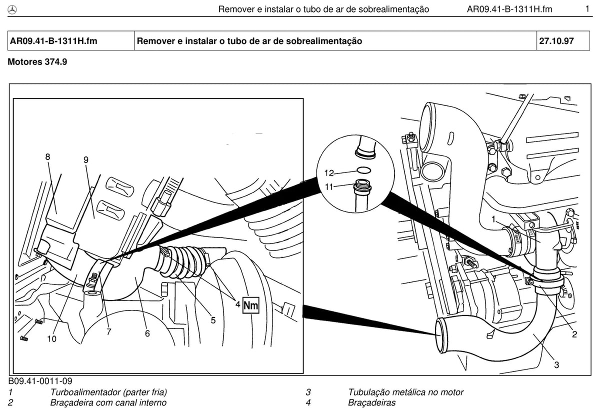 Página do manual de oficina Mercedes-Benz 1114