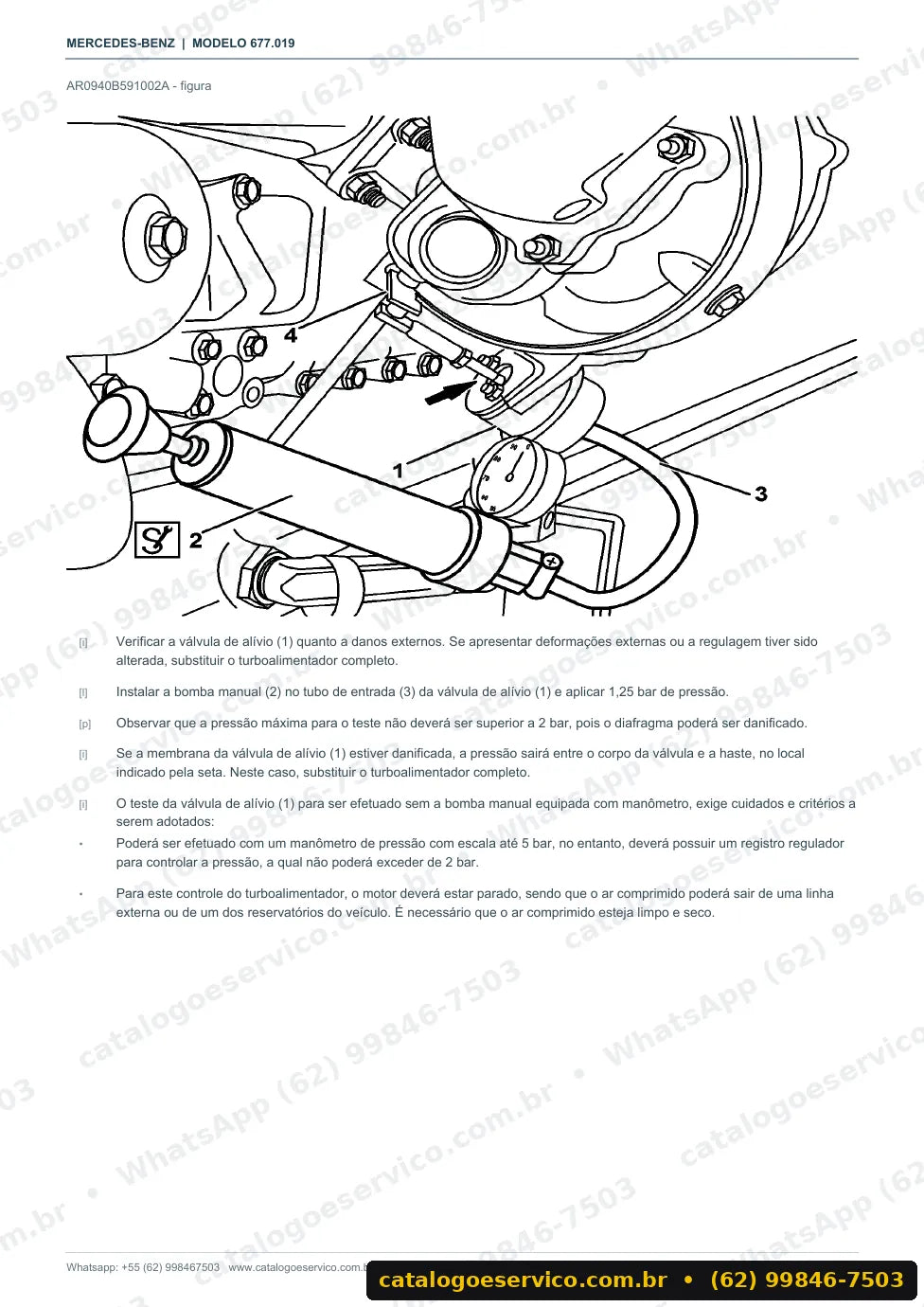 Página de procedimento do manual de oficina Mercedes-Benz 1120