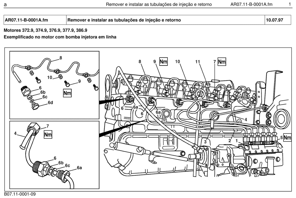 Página do manual de oficina Mercedes-Benz 1214 (4 versões)
