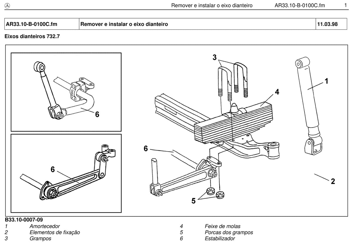 Página do manual de oficina Mercedes-Benz 1318