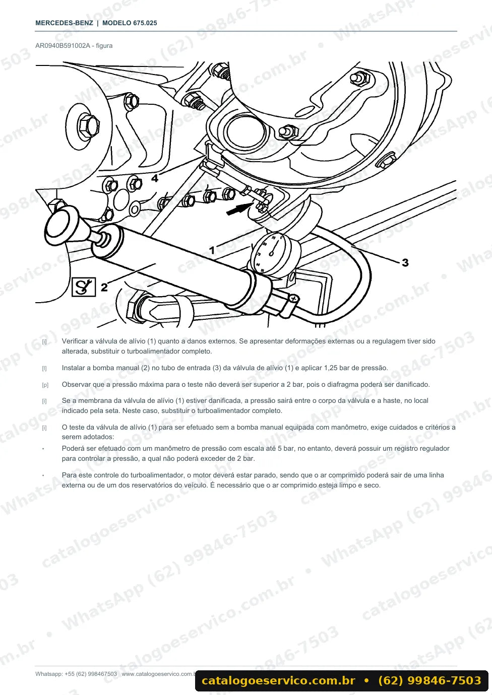 Página de procedimento do manual de oficina Mercedes-Benz 1514