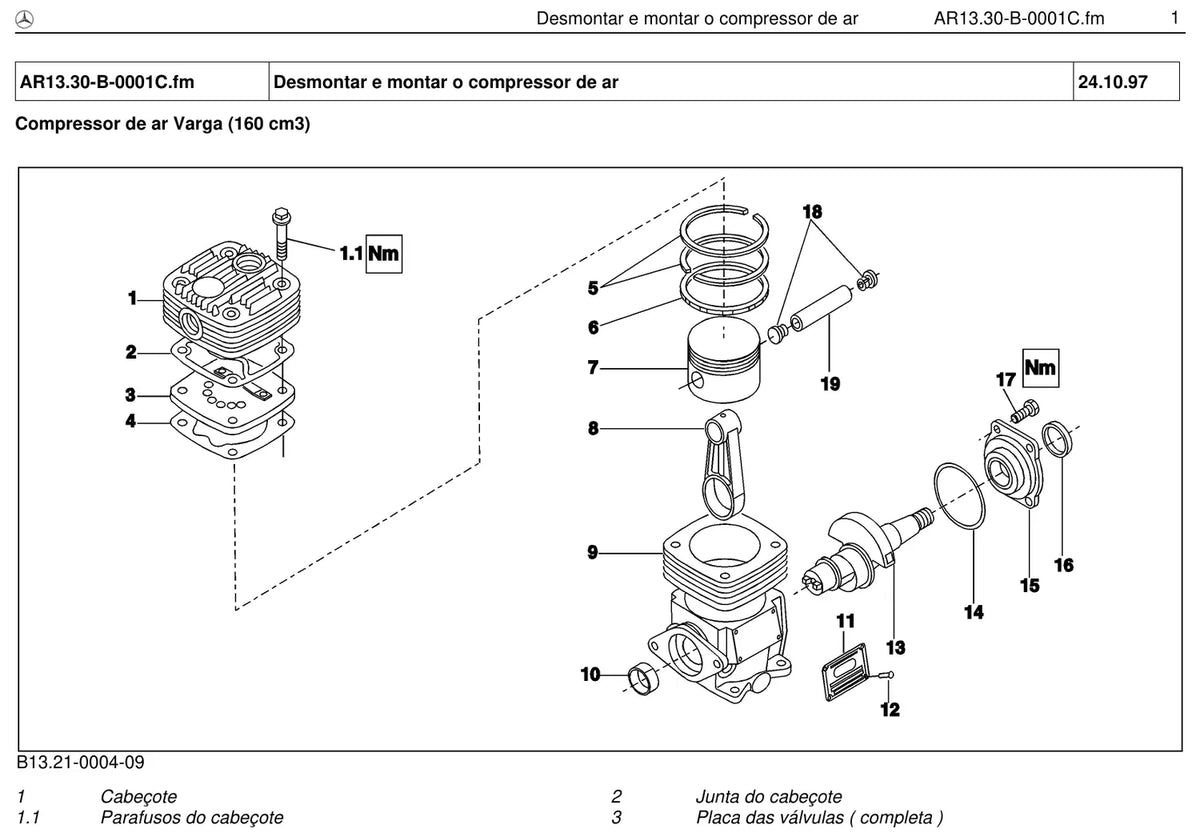 Página do manual de oficina Mercedes-Benz 1517