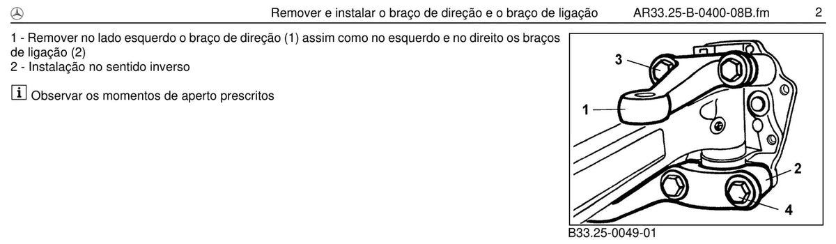 Página do manual de oficina Mercedes-Benz 1521 (4 versões)