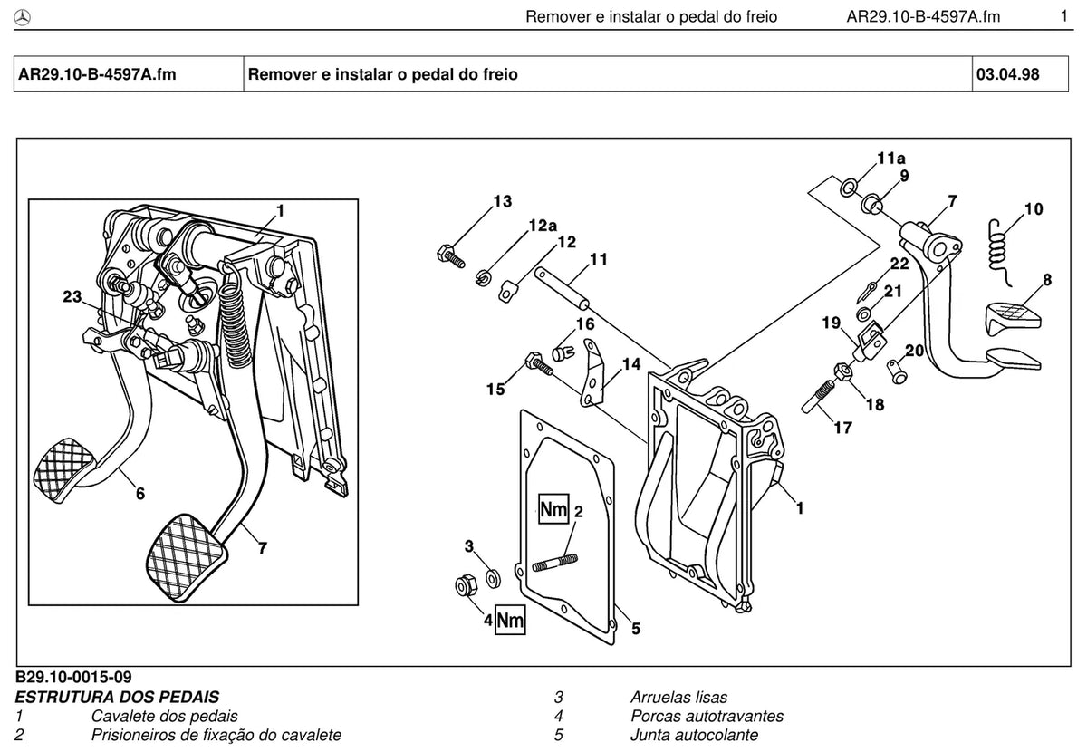 Página do manual de oficina Mercedes-Benz 1617 (3 versões)