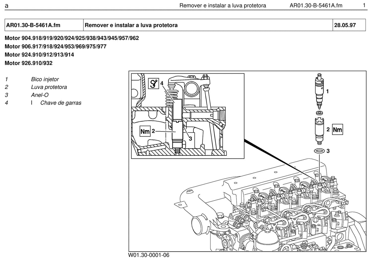 Página do manual de oficina Mercedes-Benz 1618