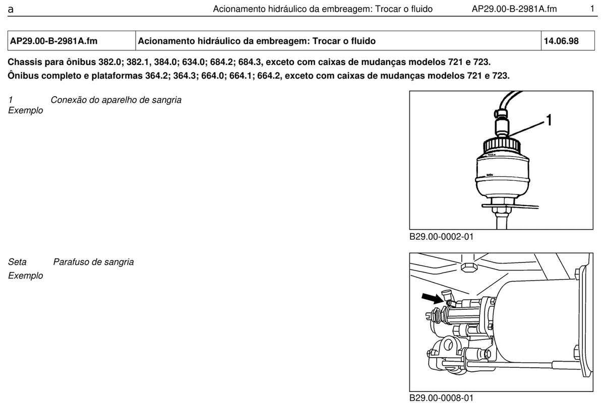 Página do manual de oficina Mercedes-Benz 1623