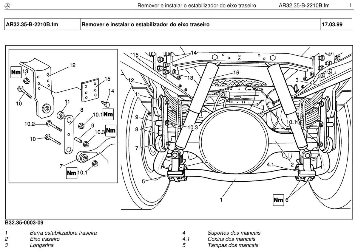Página do manual de oficina Mercedes-Benz 1718 (6 versões)