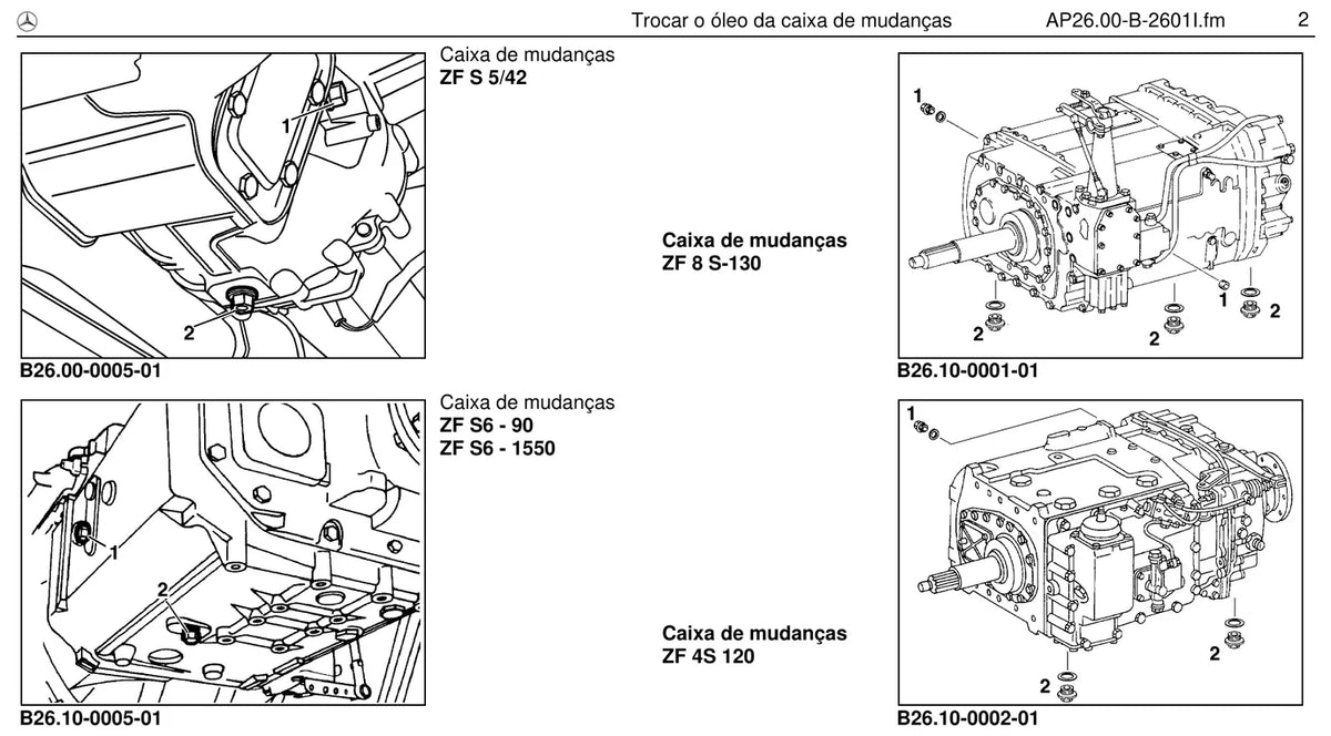 Página do manual de oficina Mercedes-Benz 1720 (3 versões)