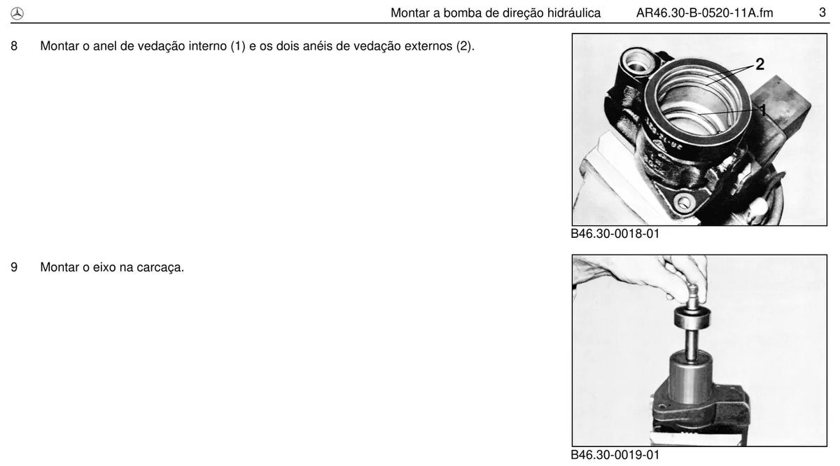 Página do manual de oficina Mercedes-Benz 1944 (2 versões)