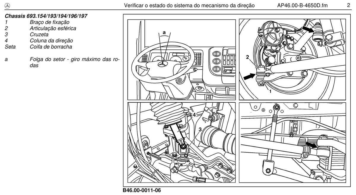 Página do manual de oficina Mercedes-Benz 1944 (2 versões)