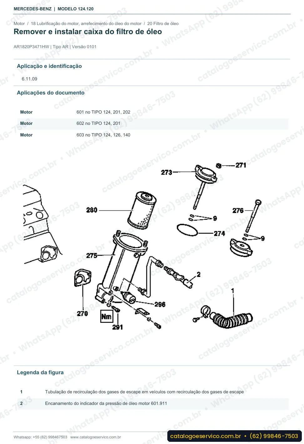 Página de procedimento do manual de oficina Mercedes-Benz 200 D (W124)