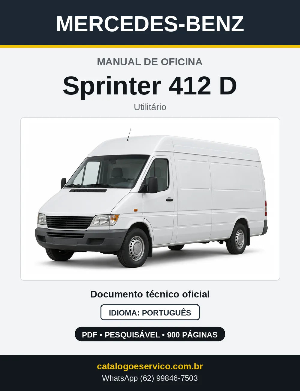 Capa do manual de oficina Mercedes-Benz Sprinter 412 D