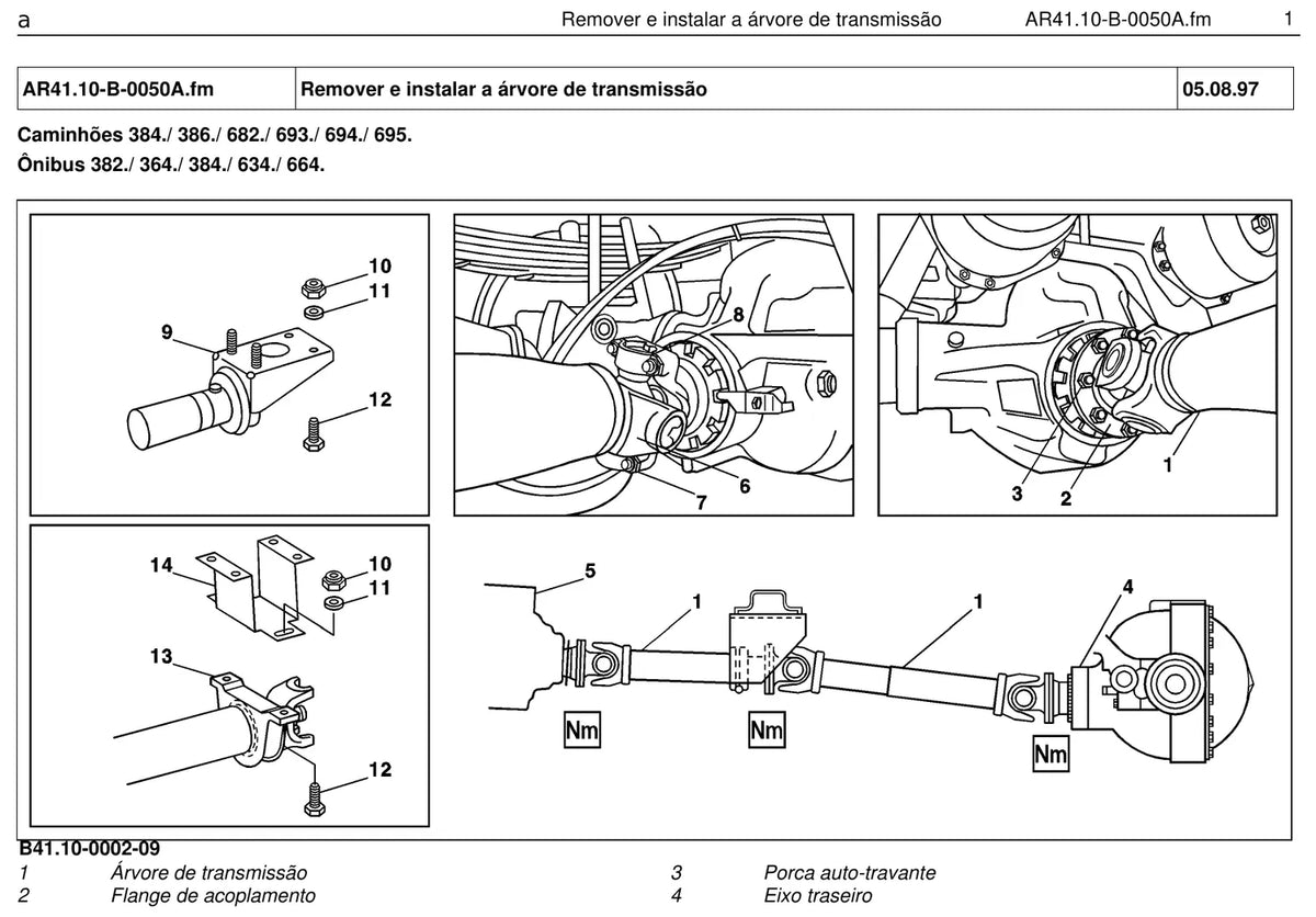 Página do manual de oficina Mercedes-Benz 709 (3 versões)