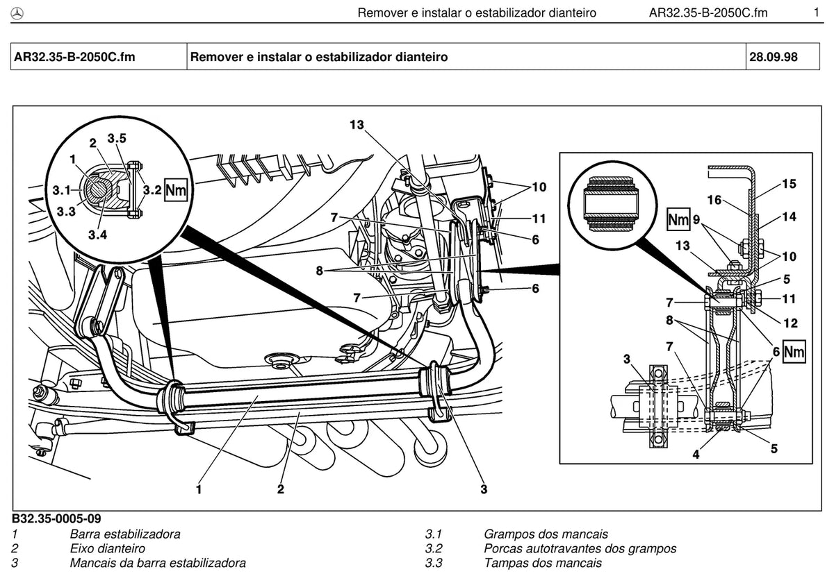 Página do manual de oficina Mercedes-Benz 710 (2 versões)