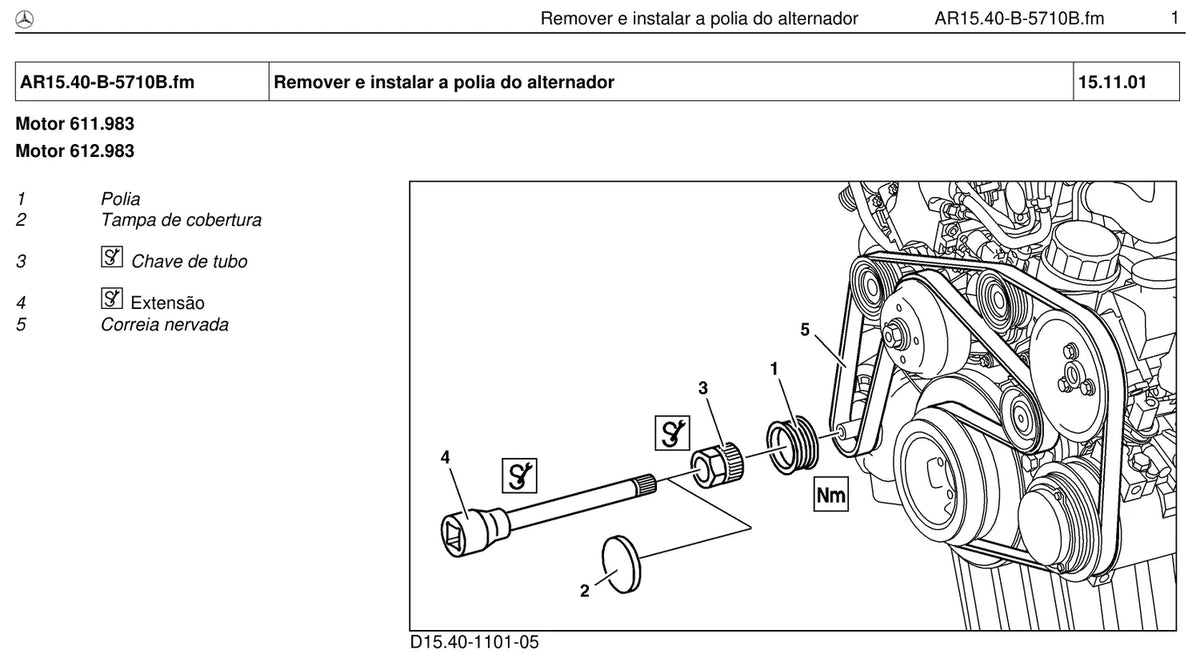 Página do manual de oficina Mercedes-Benz 715 (2 versões)